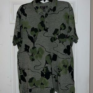 Michael Kors Green Print Polo Shirt